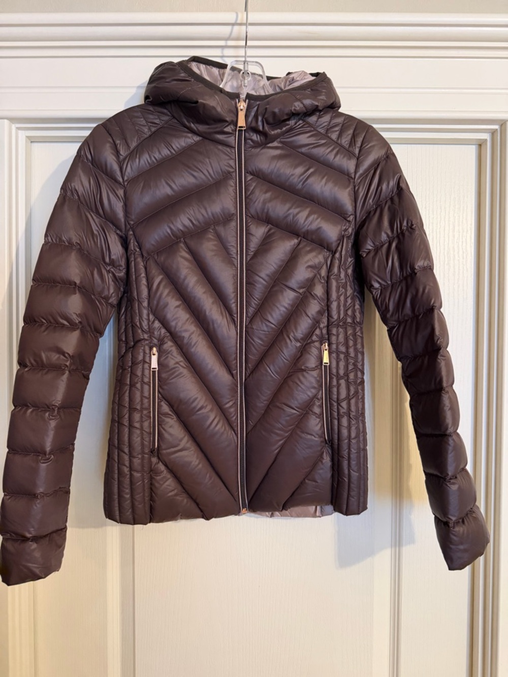 NWOT. BCBGeneration Chocolate Brown Quilted Puffer Jacket